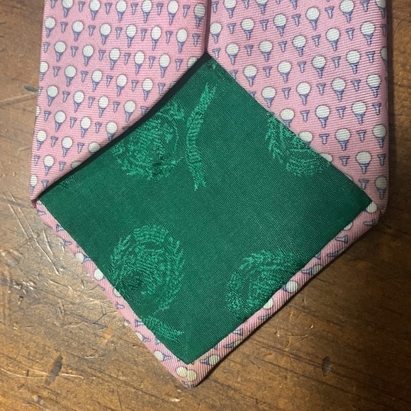 ⛳️ Tommy Hilfiger pink little golf balls and tees 100% silk necktie - Picture 6 of 9